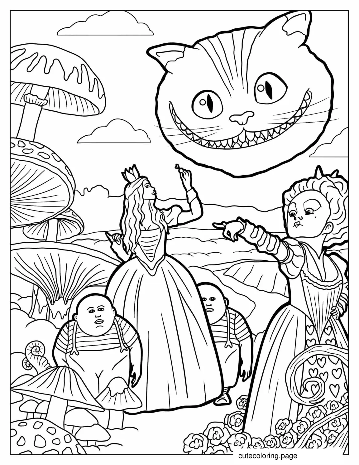 Alice In Wonderland Movie Coloring Page coloring page