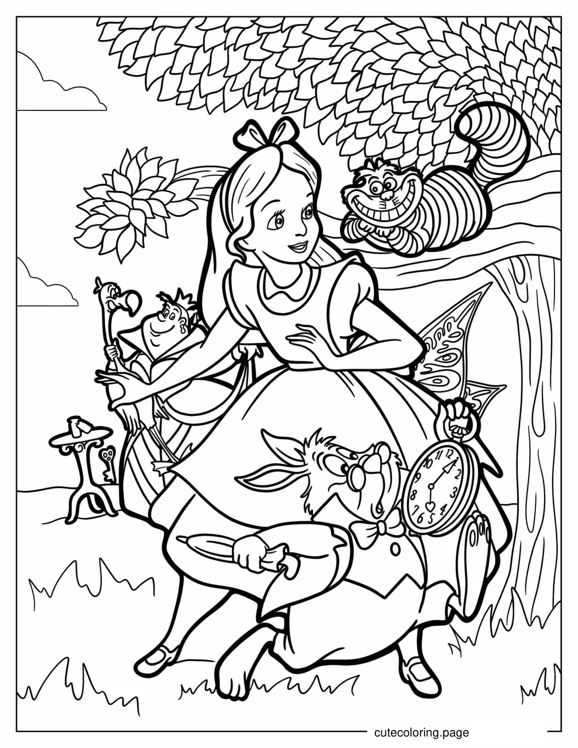 Detailed Alice In Wonderland Coloring Page coloring page