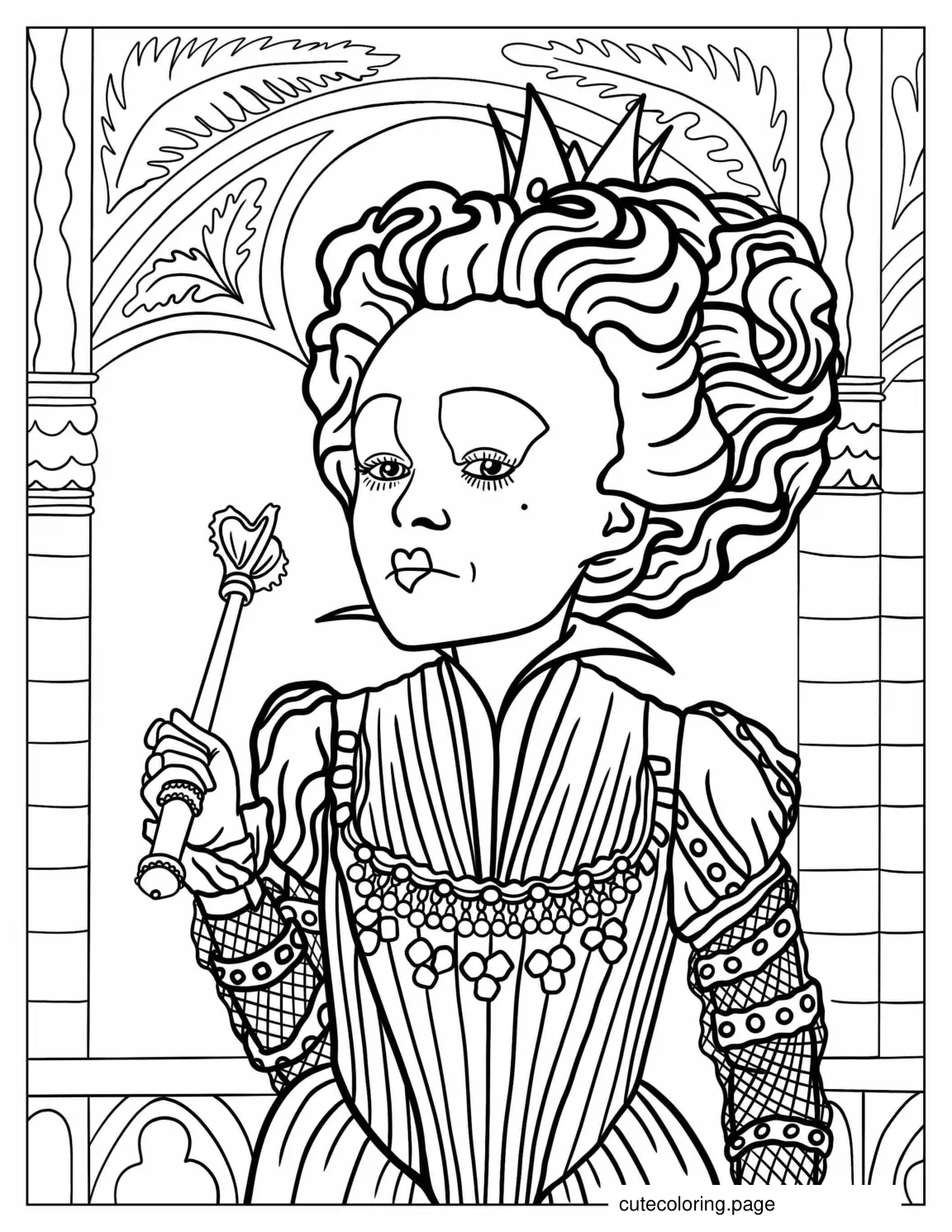 Detailed Red Queen From 2010 Movie coloring page