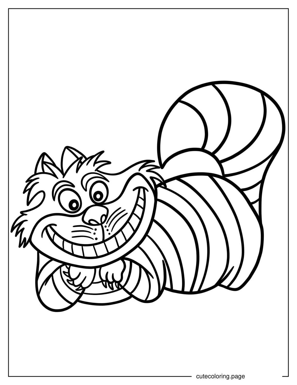 Easy Cheshire Cat From Alice In Wonderland To Color coloring page