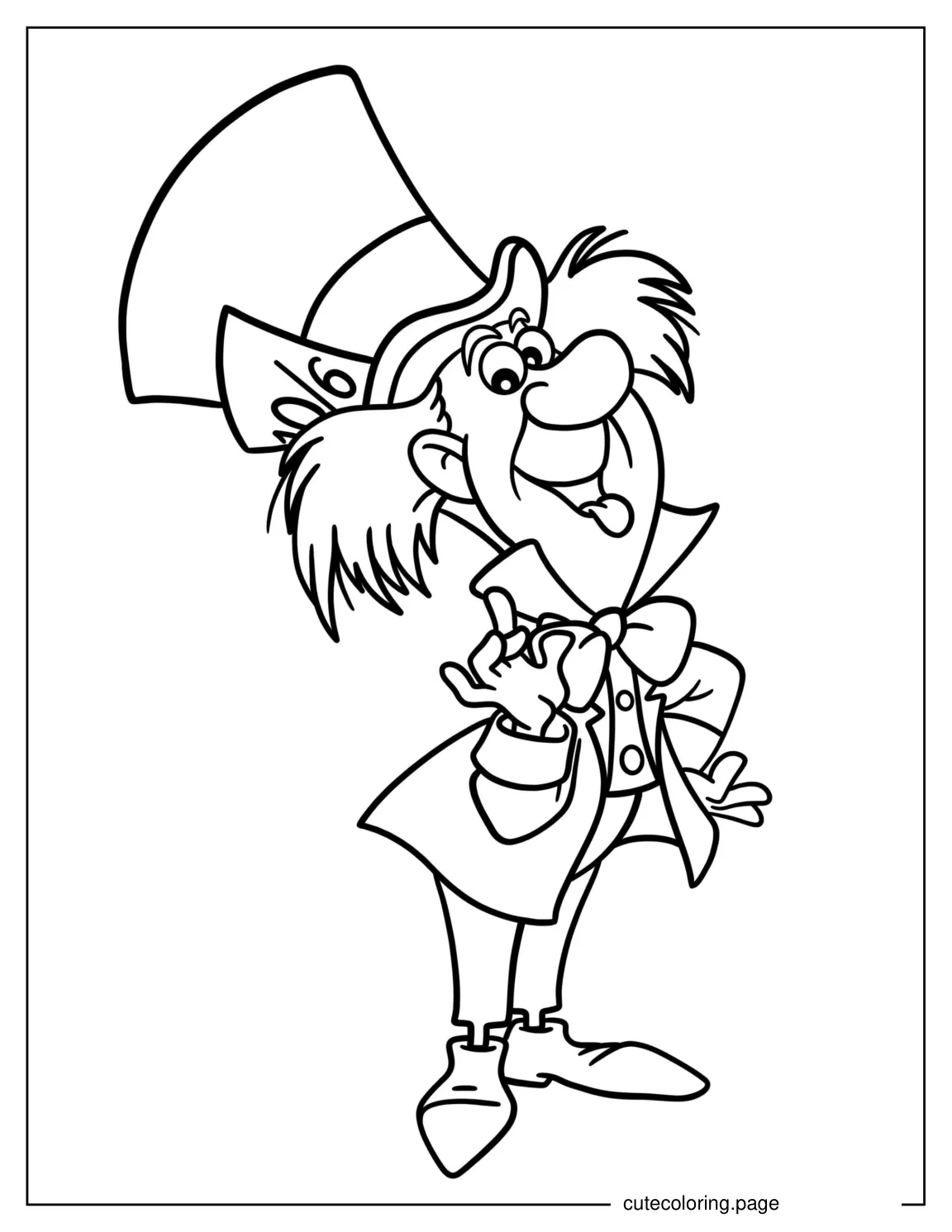 Easy Mad Hatter From Alice In Wonderland To Color coloring page