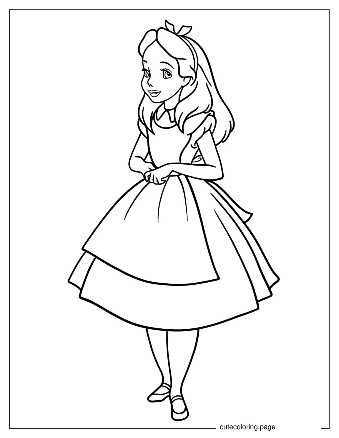 Easy Outline Of Alice To Color coloring page