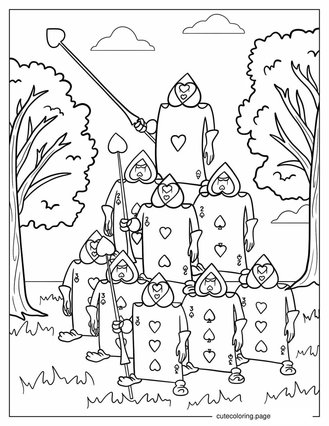 Playing Cards From Alice In Wonderland coloring page