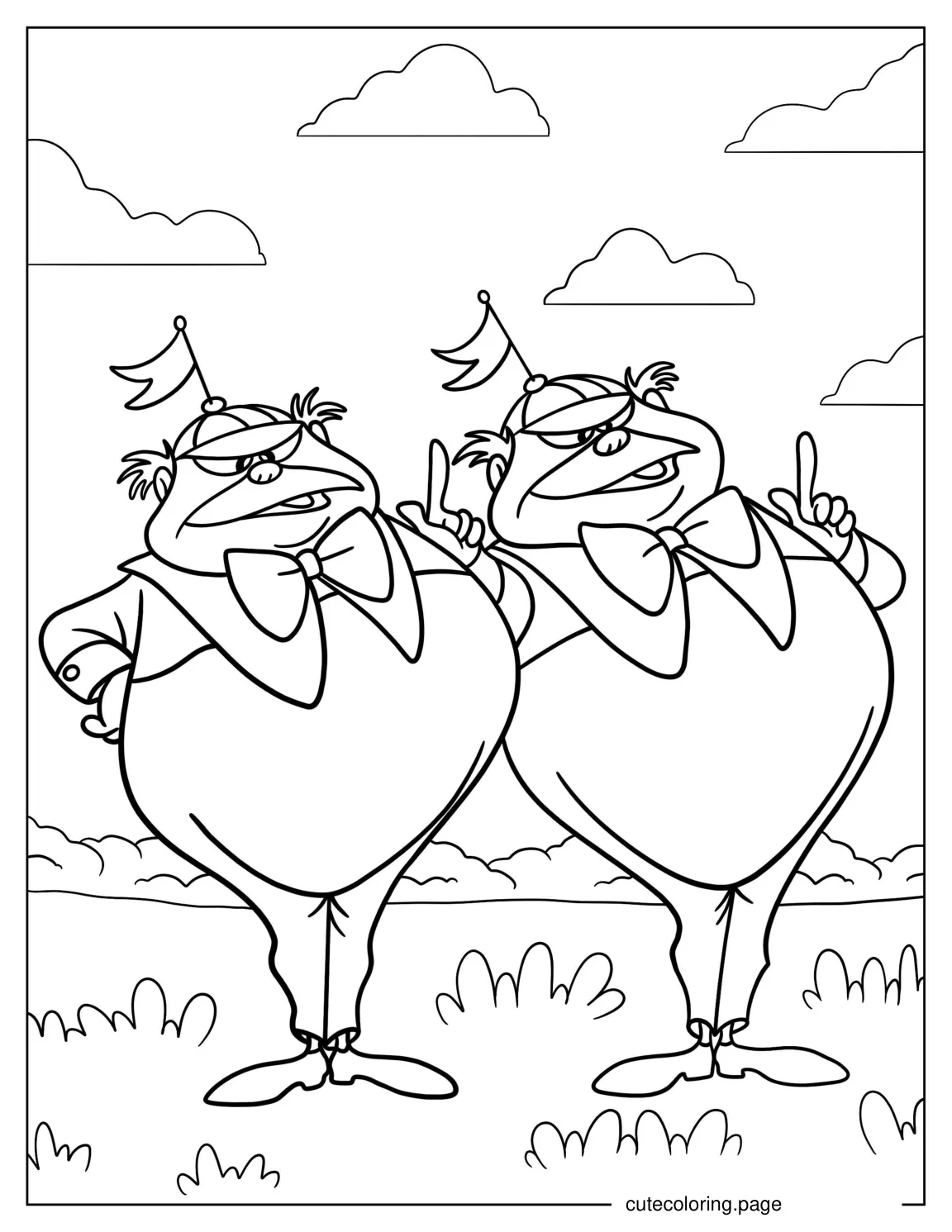 Tweedledum Characters From Alice In Wonderland coloring page