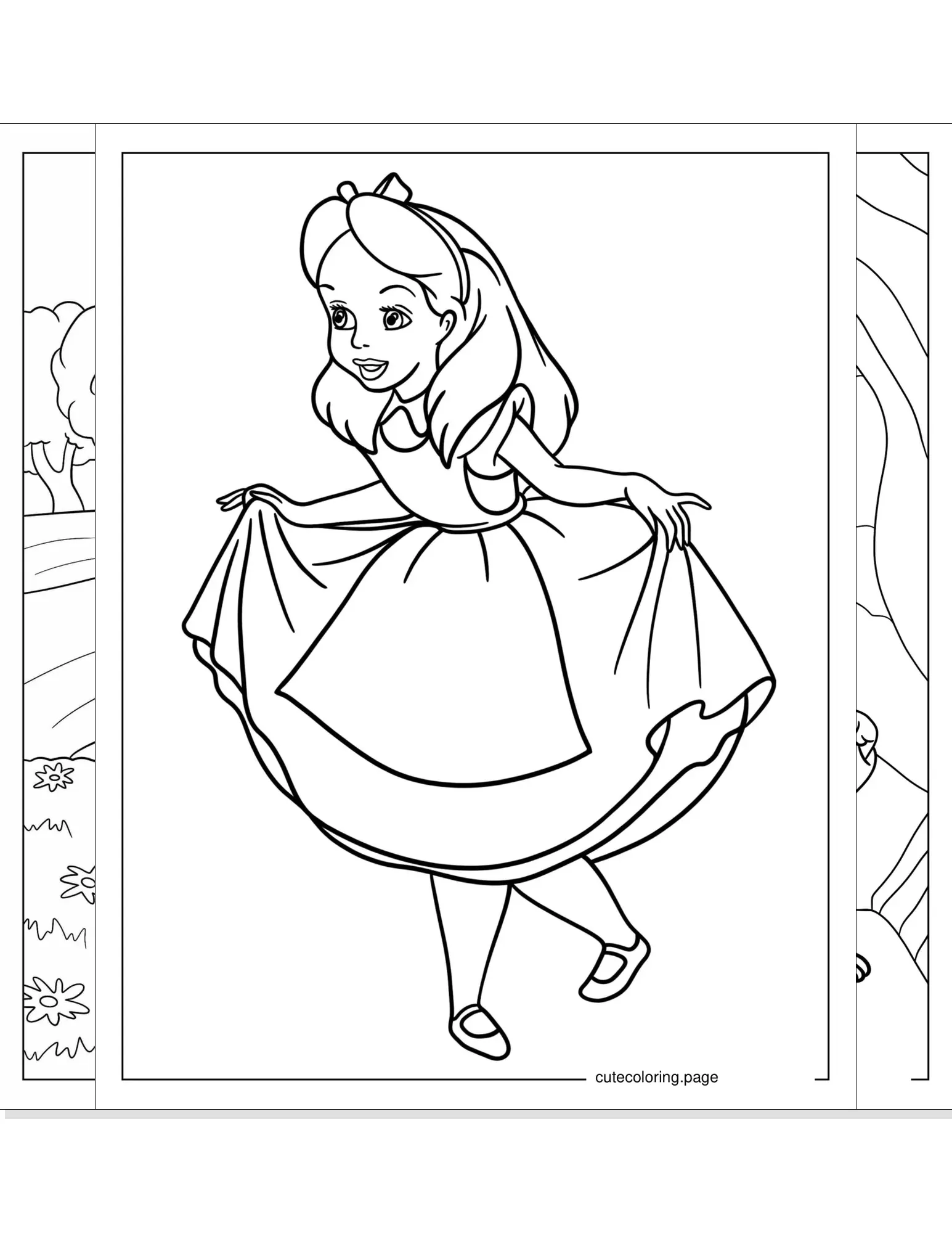 alice in wonderland coloring pages coloring page