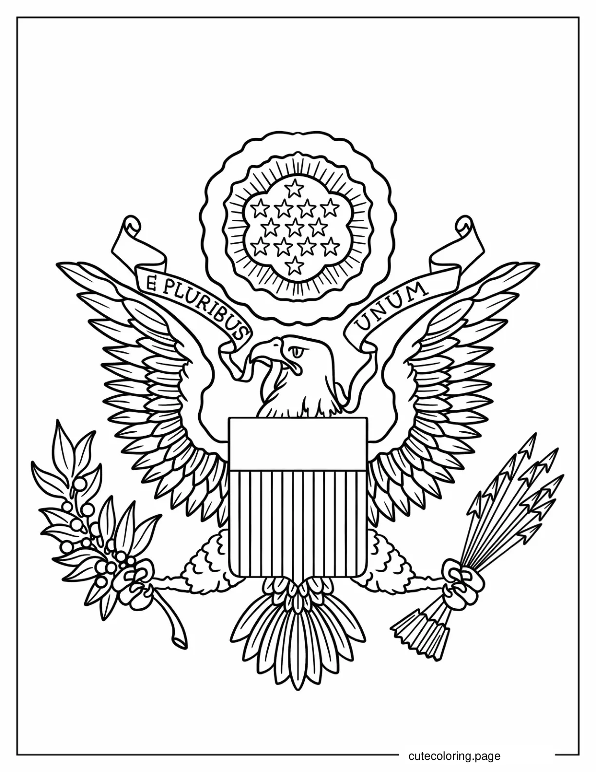 American Coat Of Arms Coloring Page coloring page