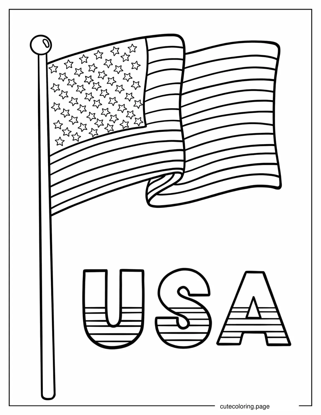 American Flag for Kids Coloring In coloring page