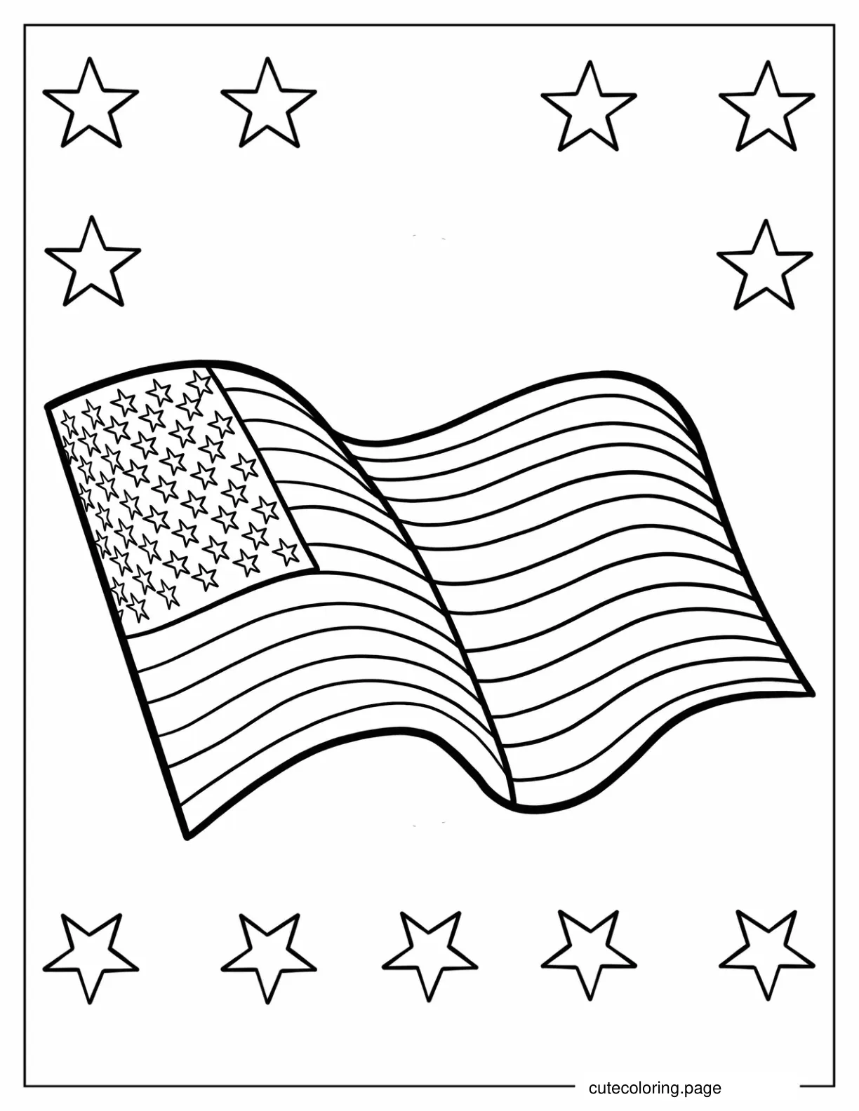 Simple American Flag To Color coloring page