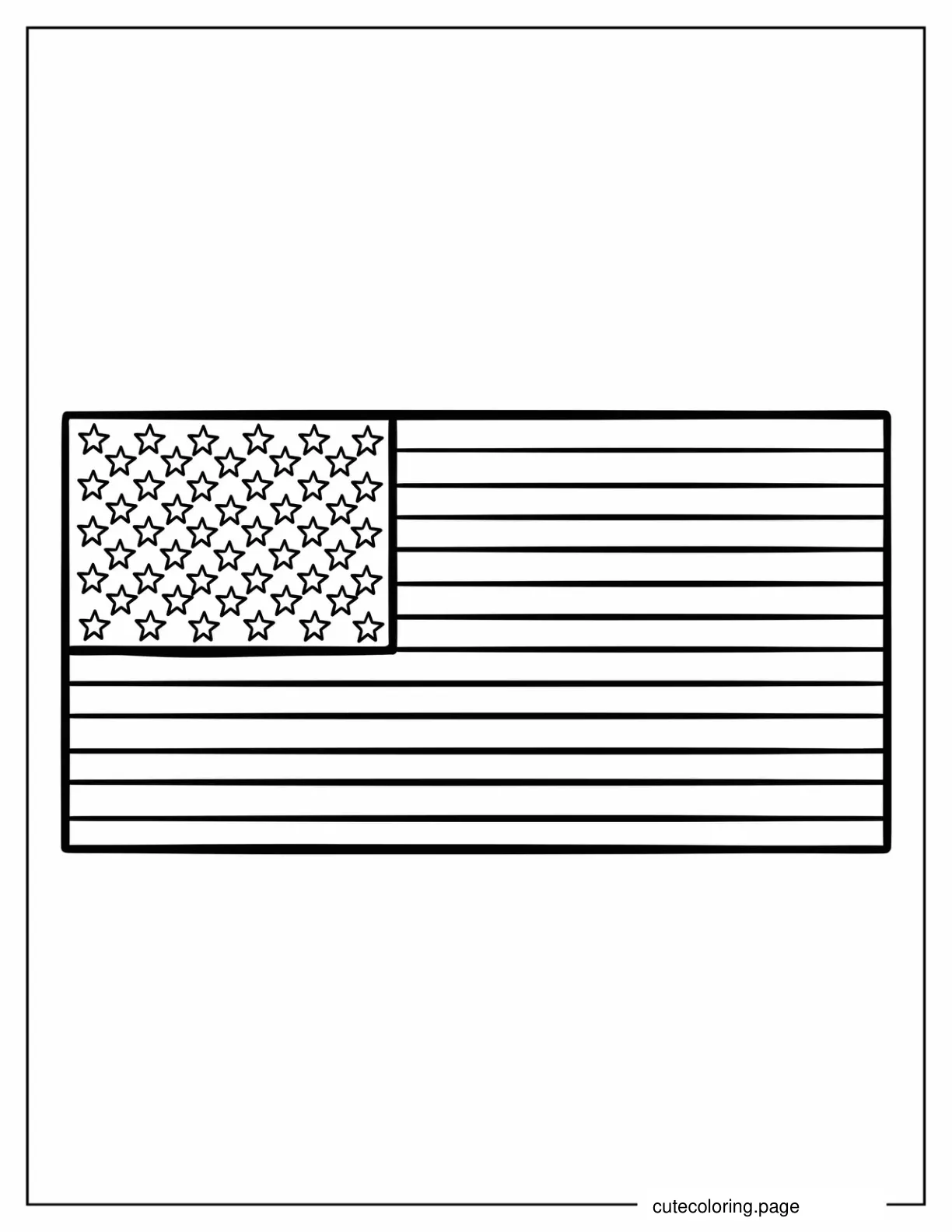 Simple Outline Of American Flag To Color coloring page