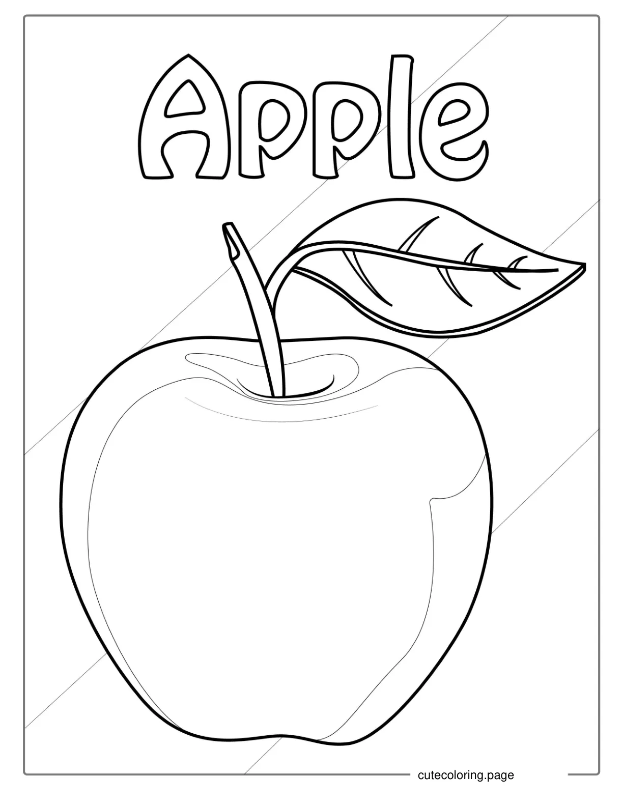 Apple Coloring Page With Word coloring page