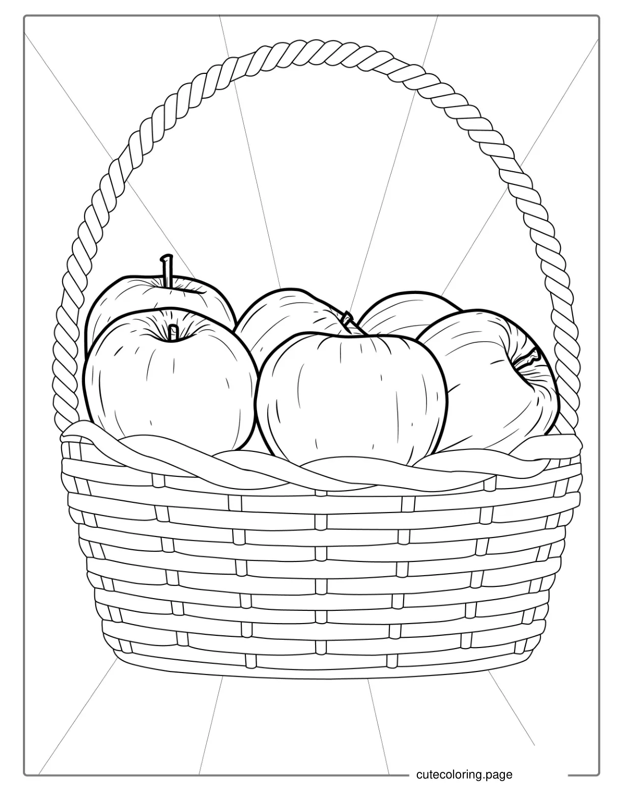 Basket Of Honeycrisp Apples To Color coloring page