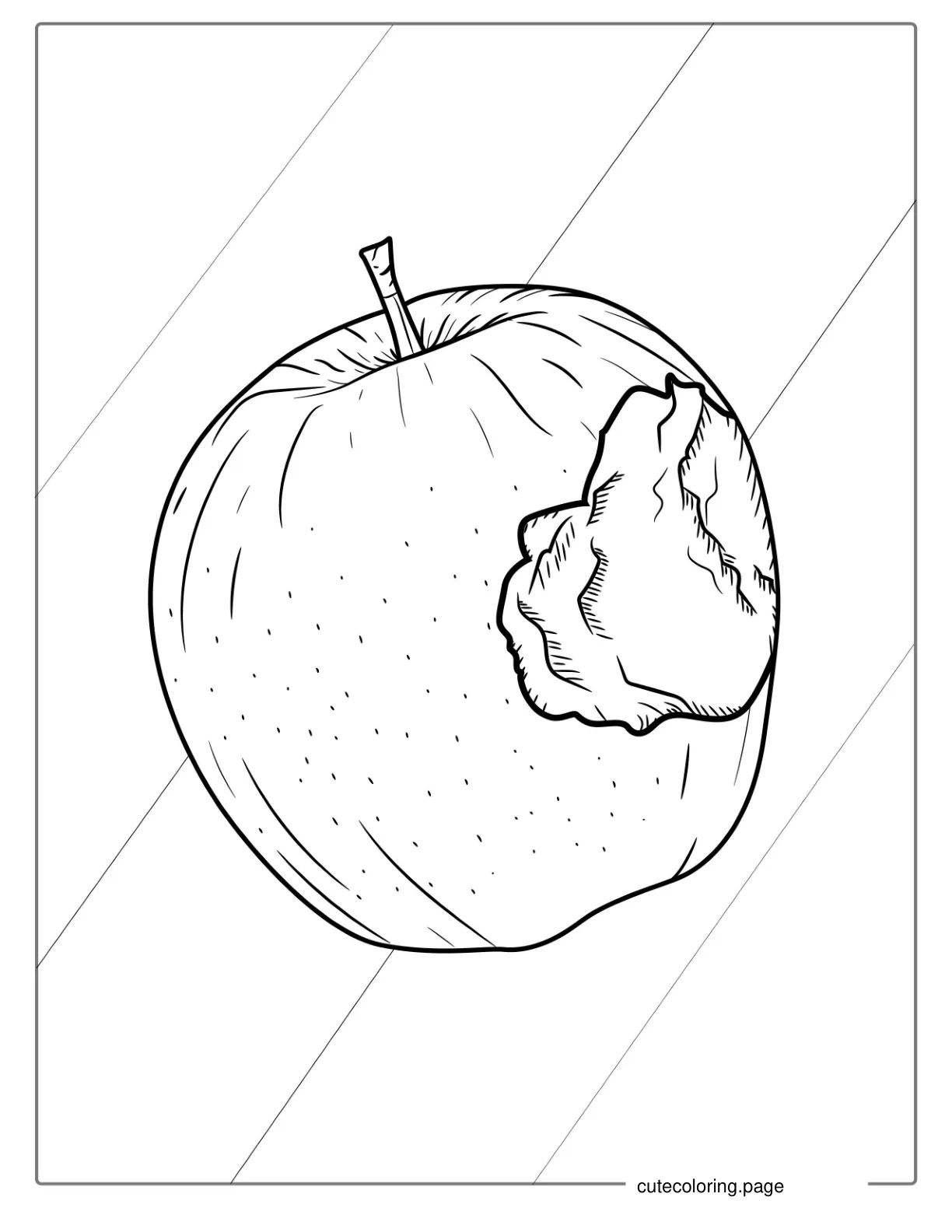 Bite Taken Out Of Apple Coloring Sheet coloring page