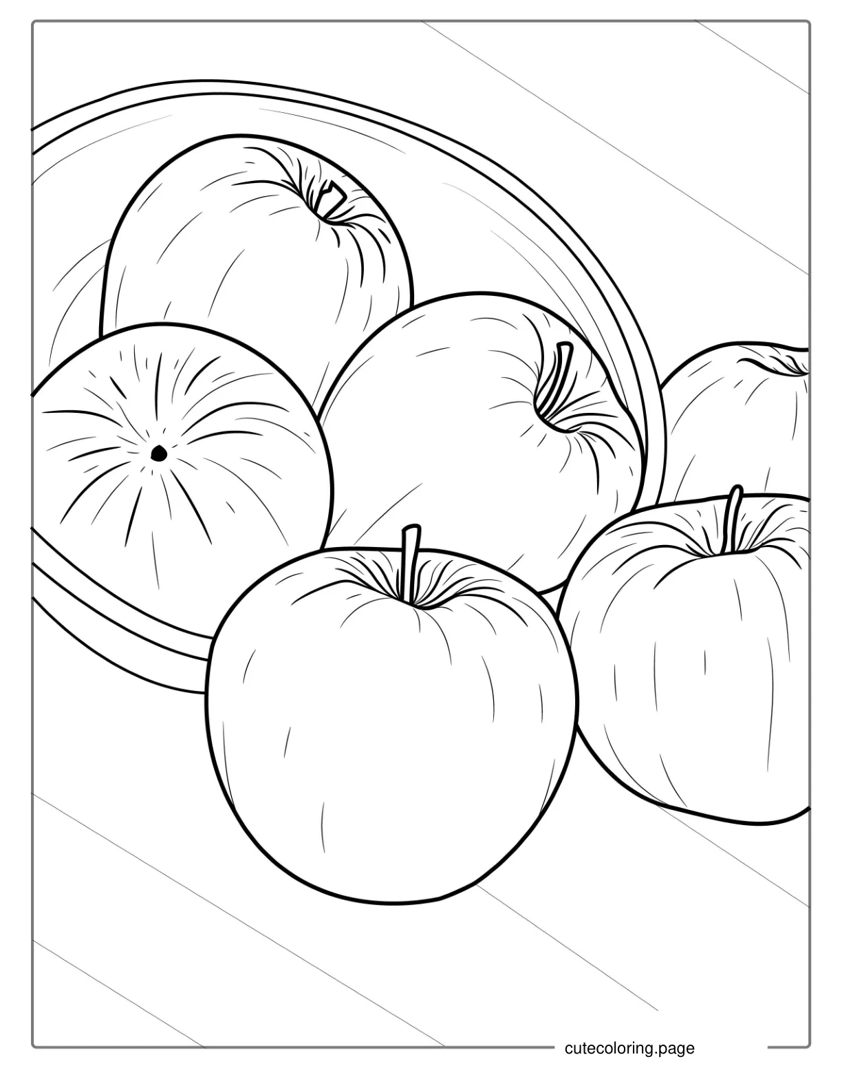 Several Granny Smith Apples To Color coloring page