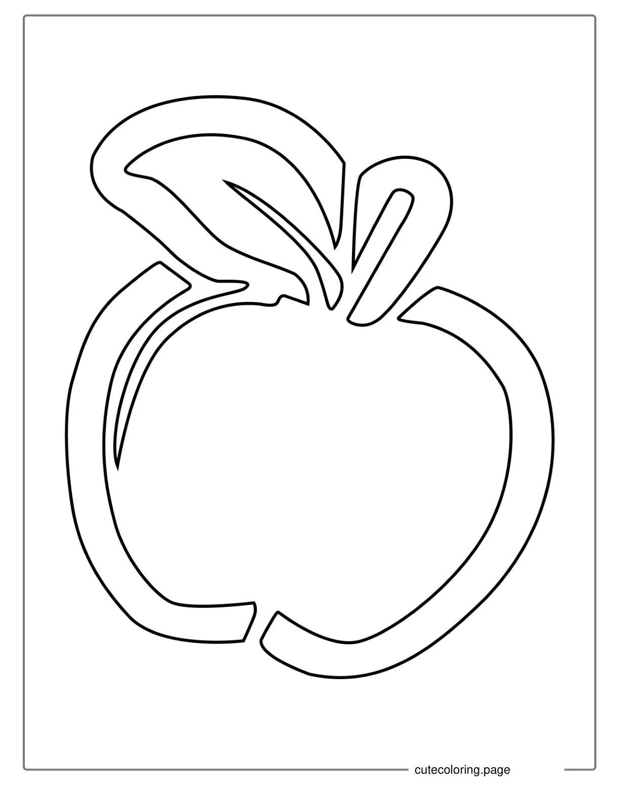 Simple Apple Stencil coloring page