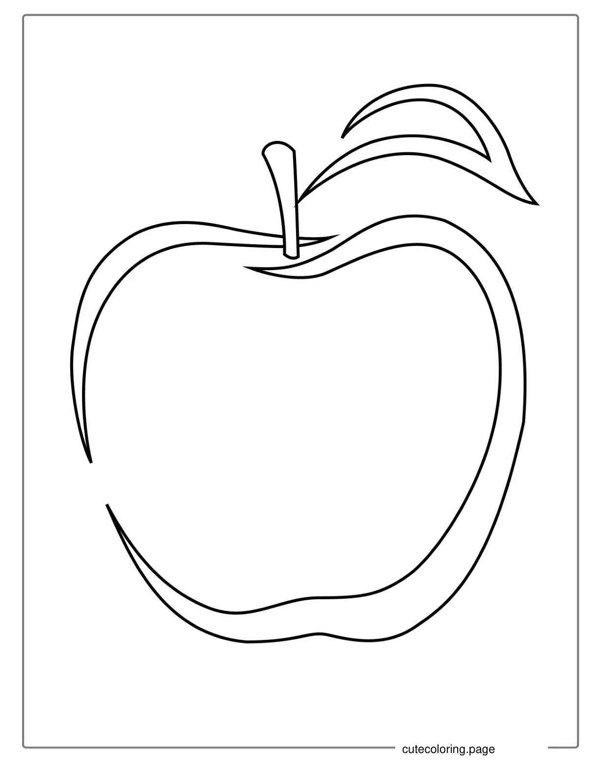 Stencil Of An Apple And Coloring Sheet coloring page