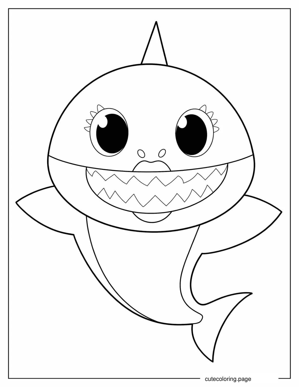 Cute Mommy Shark Coloring Sheet coloring page