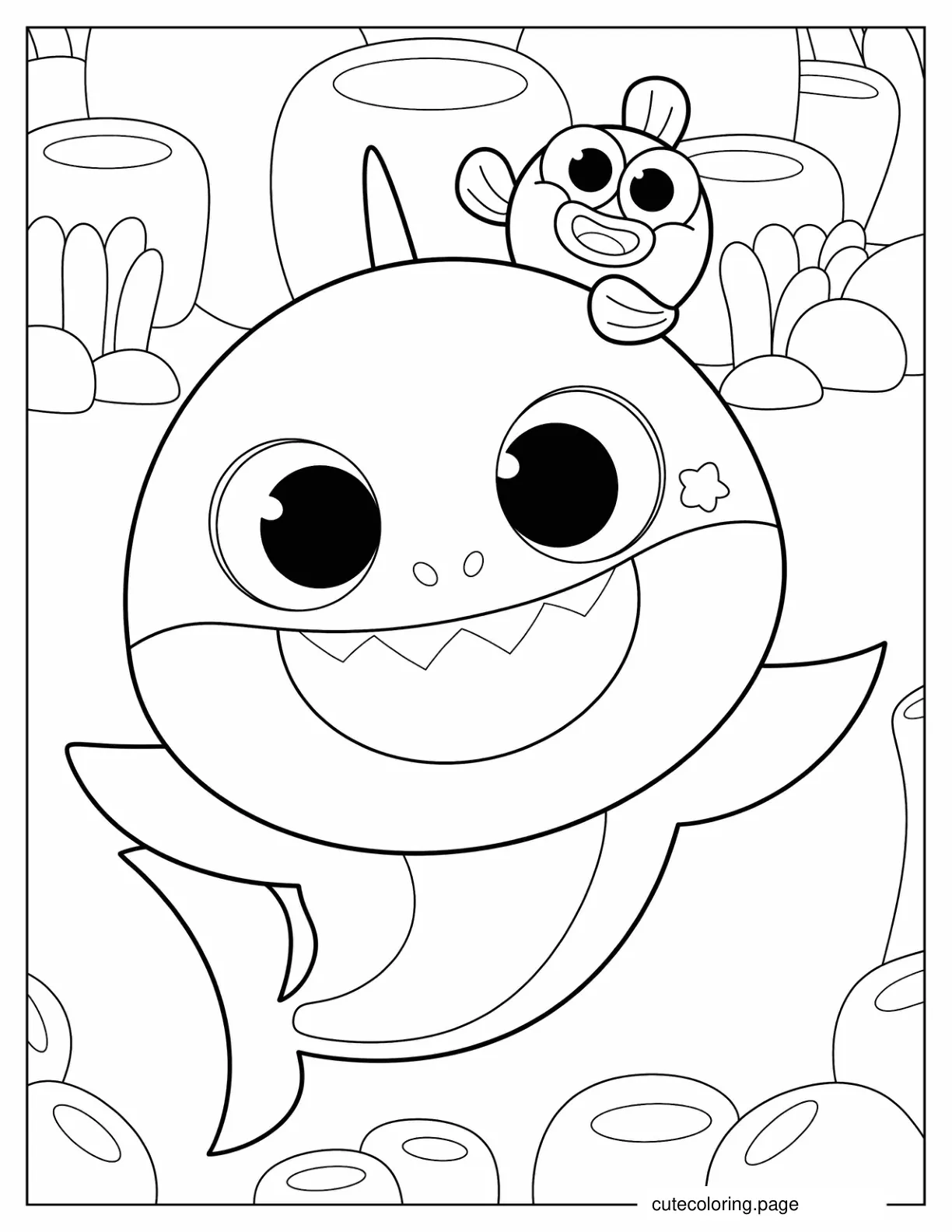 Kawaii Coloring Page Of Baby Shark And William coloring page