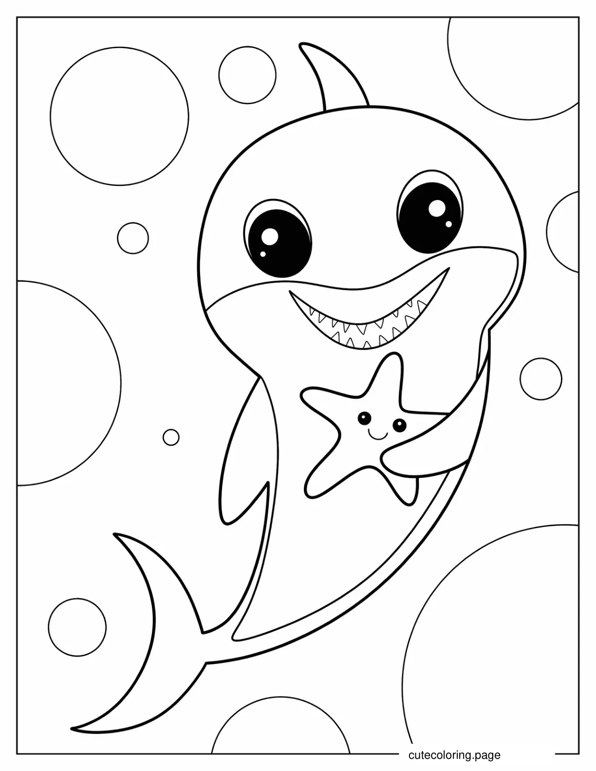 Kawaii Coloring Sheet Of Shadow Shark coloring page