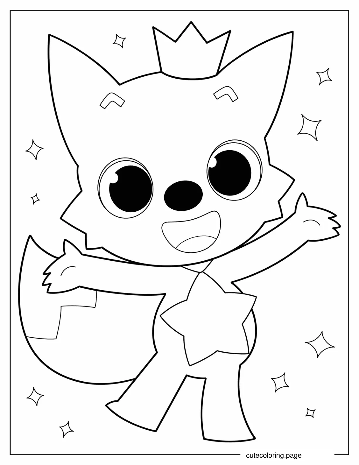 Simple Pinkfong Outline For Preschoolers coloring page