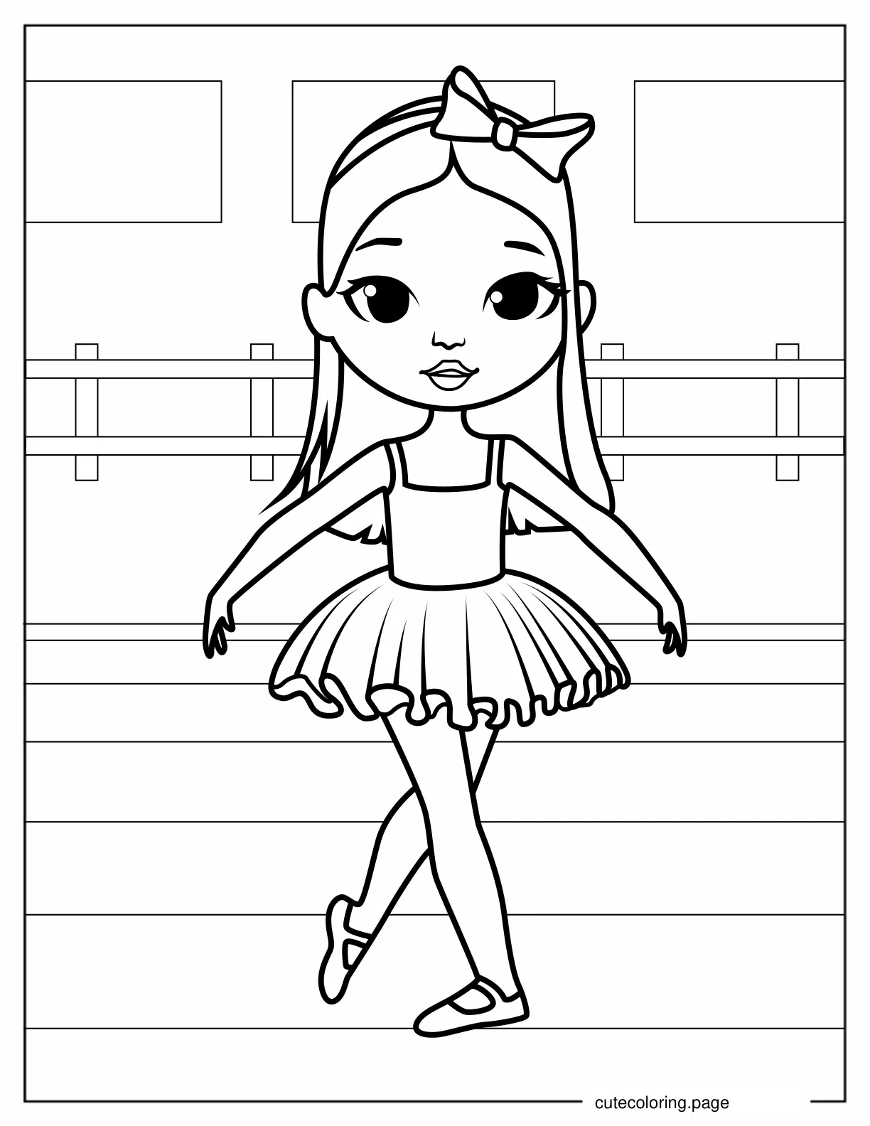 Ballerina Doing a Curtsy To Color coloring page