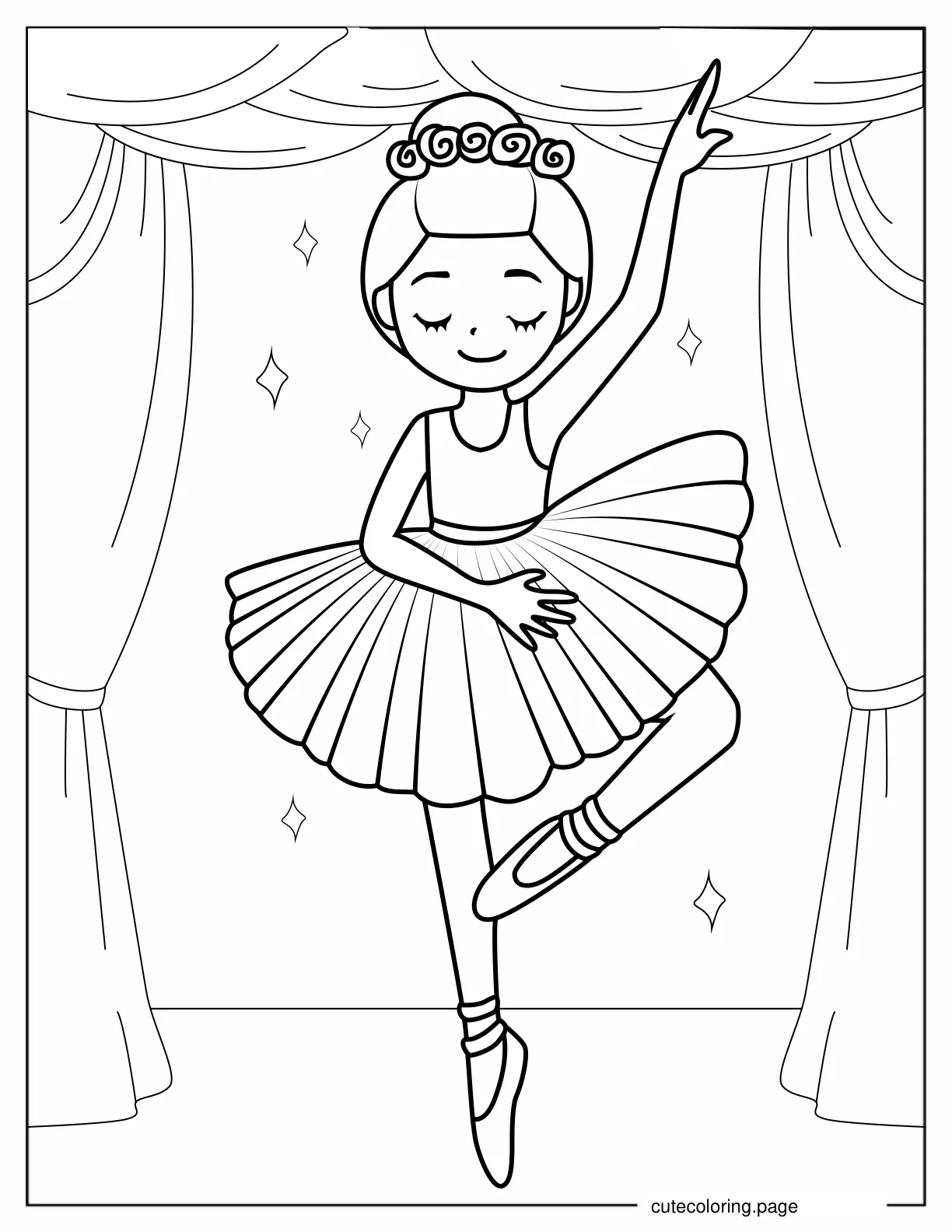 Ballerina Practising Dance Moves coloring page