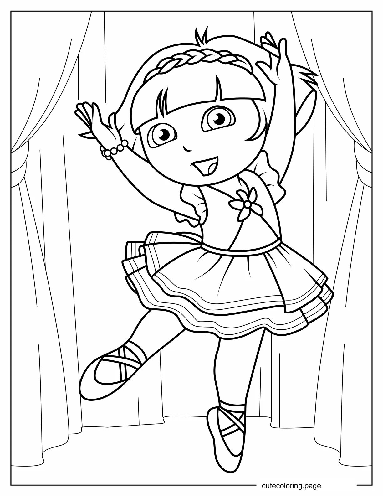 Dora As a Ballerina Coloring Page coloring page