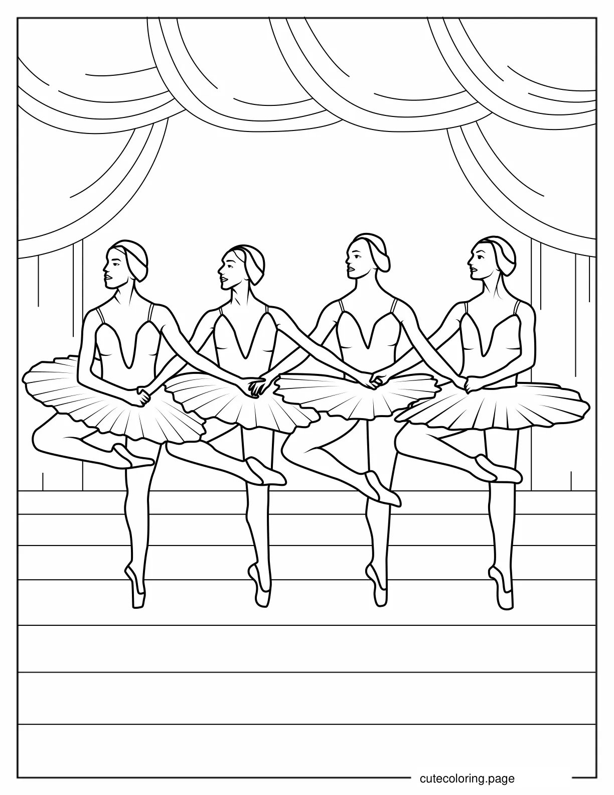 Sleeping Beauty Ballerinas To Color coloring page