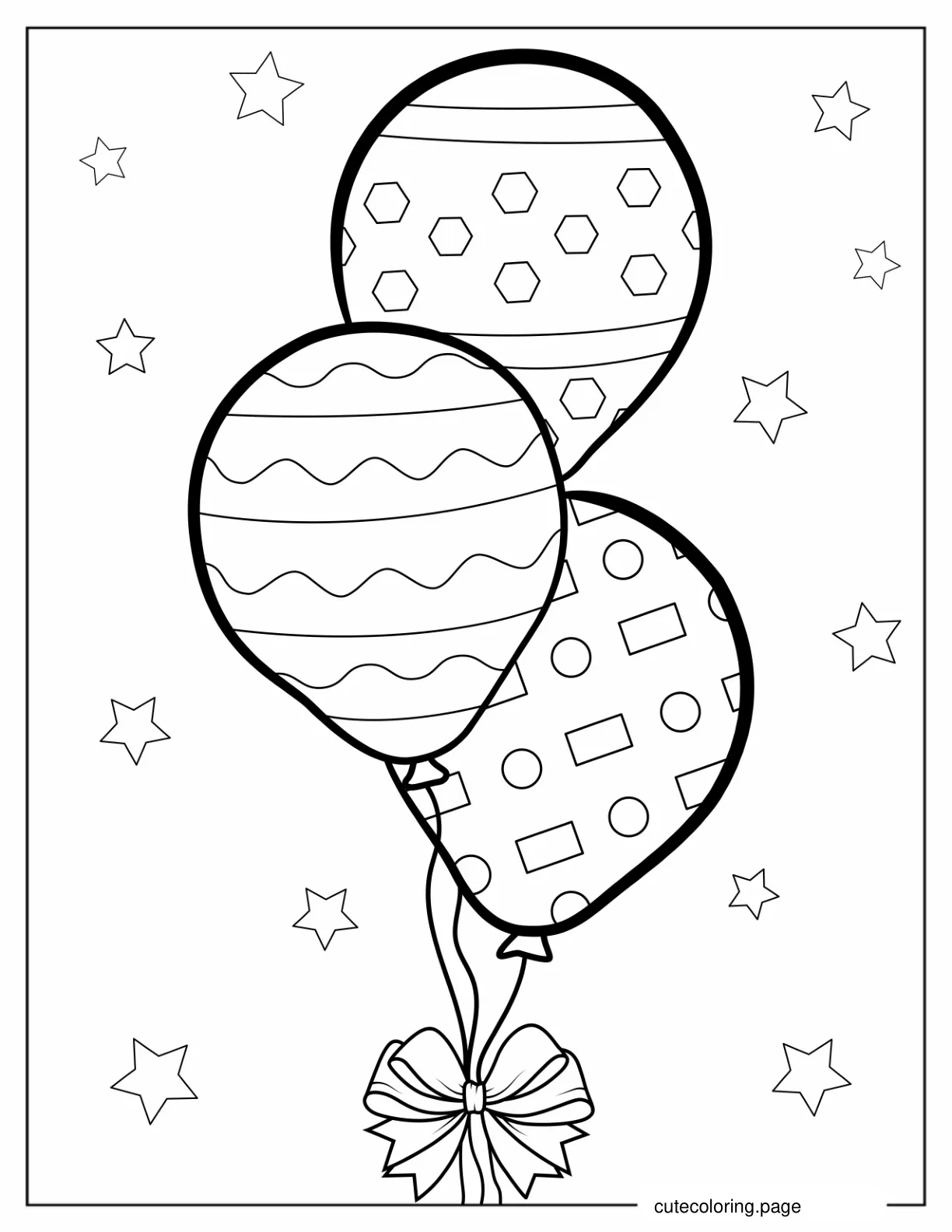 Coloring Page Of Three Balloons coloring page