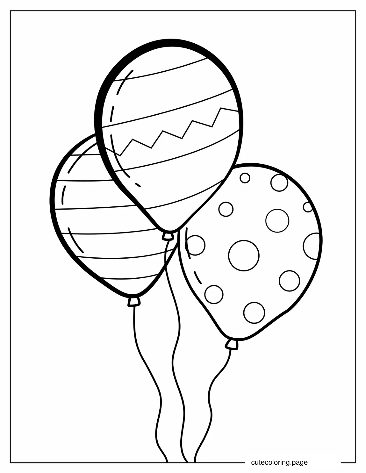 Floating Balloons To Color For Kids coloring page