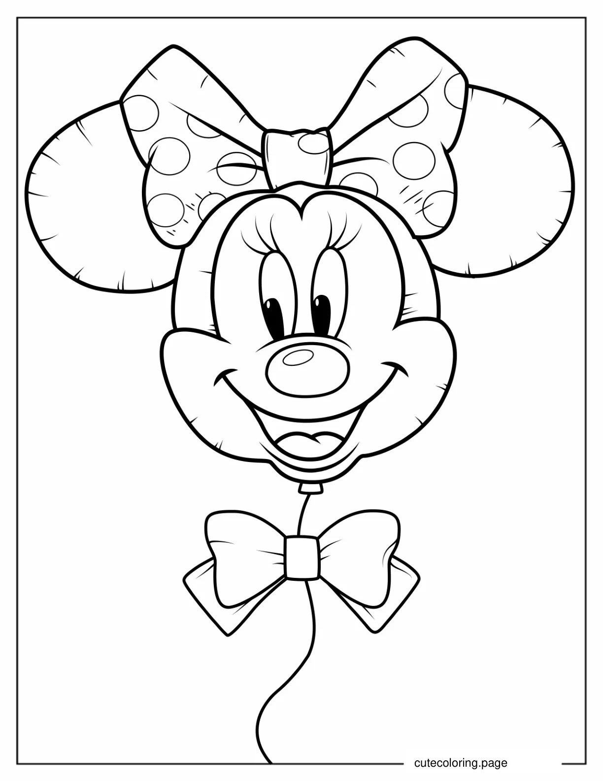 Minnie Mouse Balloon Coloring Sheet coloring page