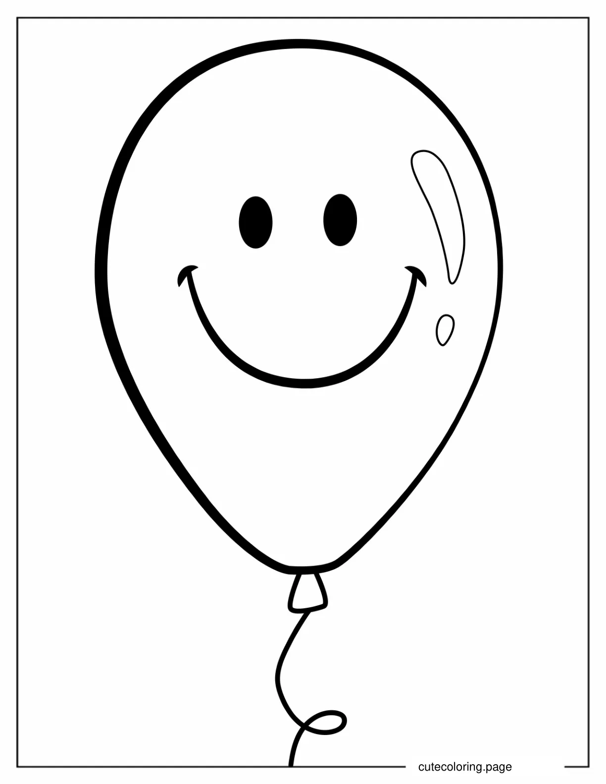 Smiley Face Balloon Coloring Page coloring page