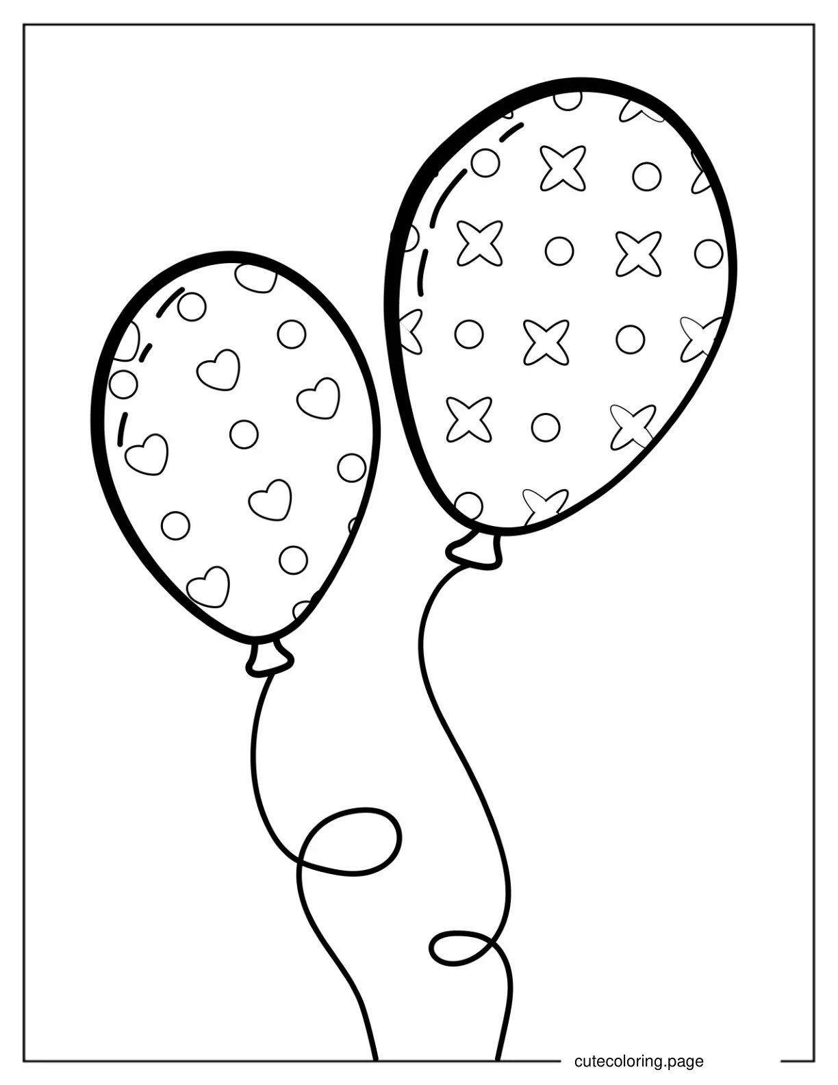 Two Easy Balloons To Color coloring page