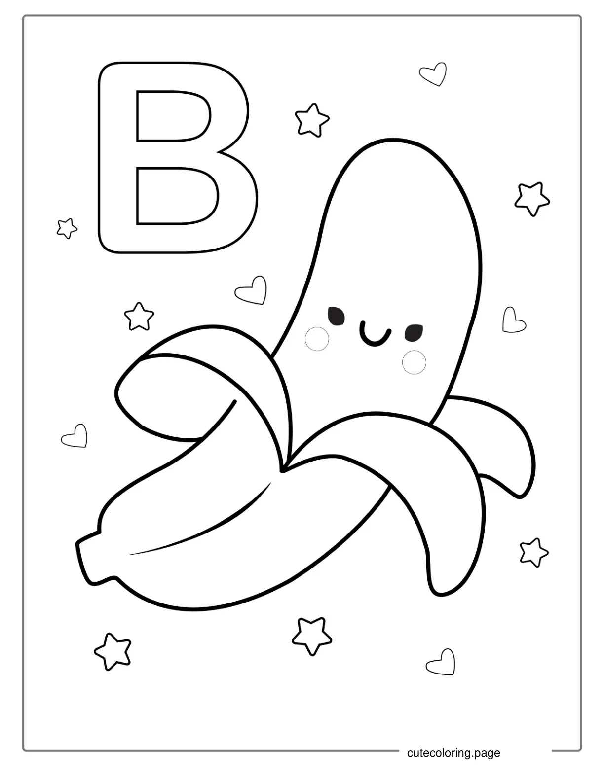 Easy Banana Coloring Page For Kids coloring page