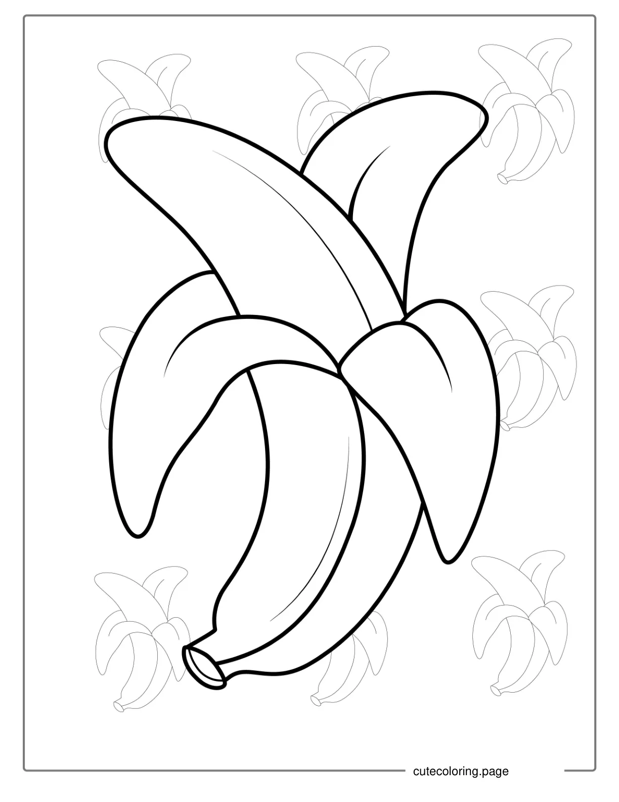 Easy Outline Of Banana To Color For Preschoolers coloring page