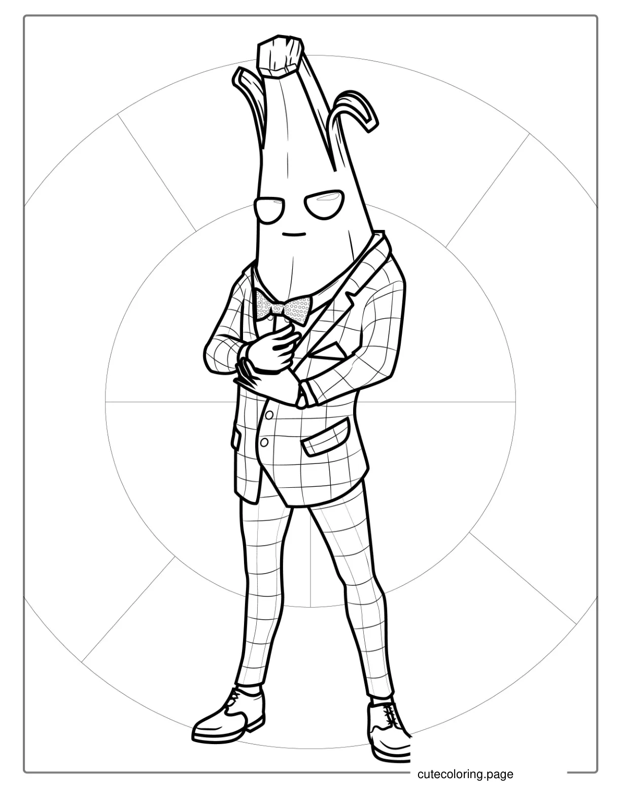 Fortnite Banana Wearing Suit Coloring Page coloring page