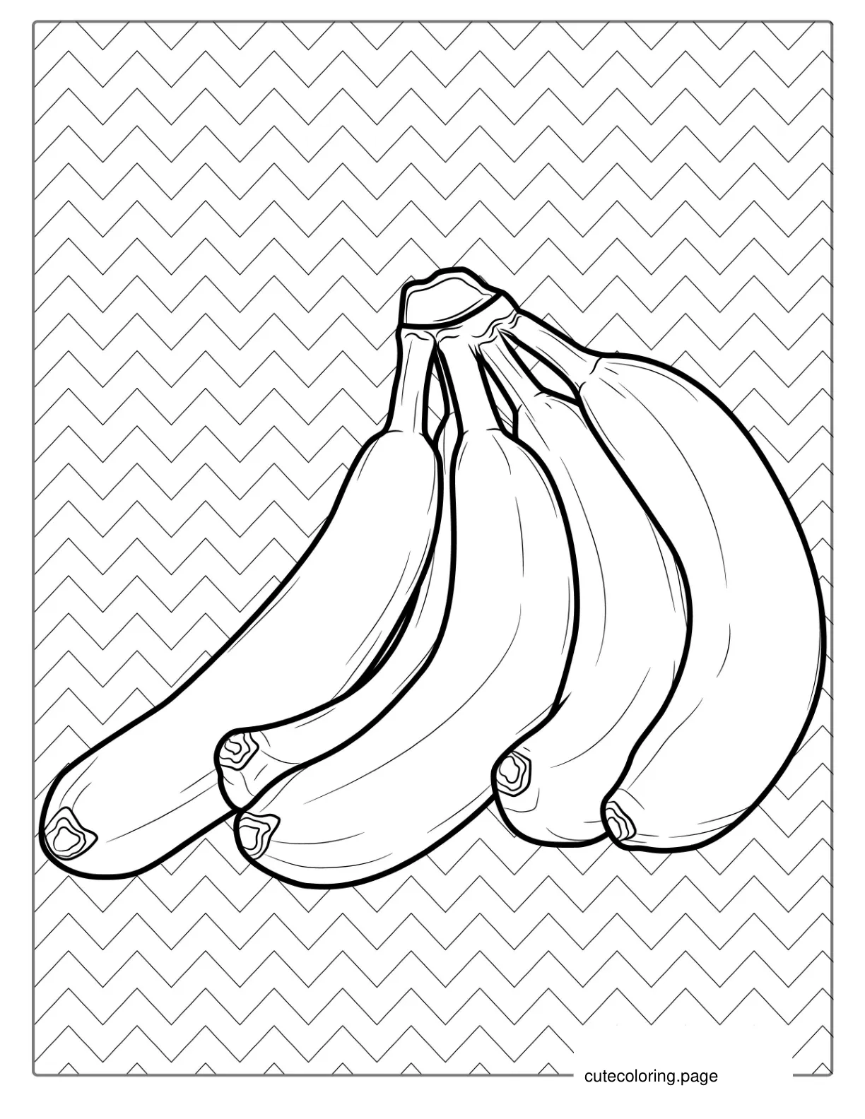 Fresh Bunch Of Bananas Coloring Page coloring page