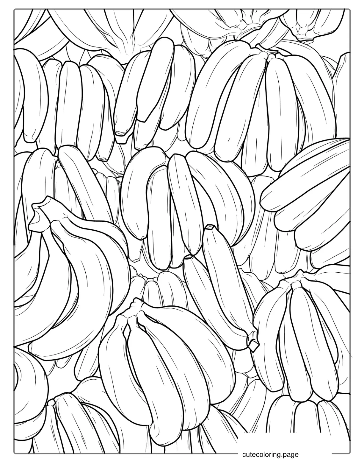 Multiple Bunches Of Bananas Coloring Pages coloring page