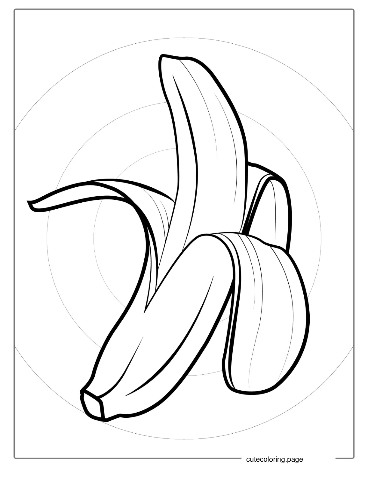 Simple Outline Of Peeled Banana coloring page