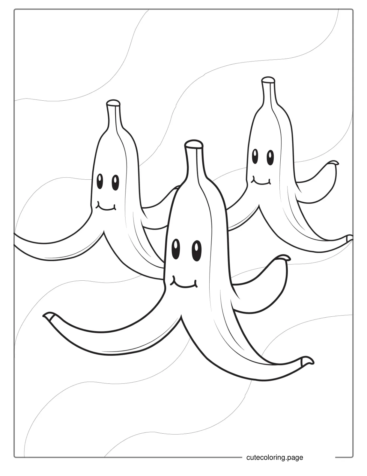 Super Mario Banana Peels Coloring Page coloring page