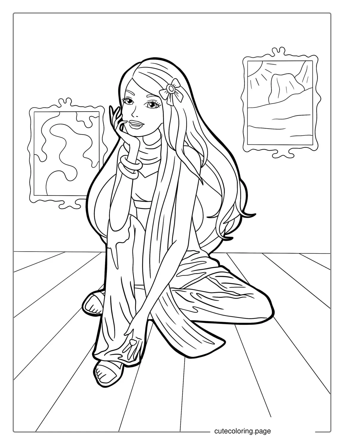 Artist Barbie Coloring Page coloring page