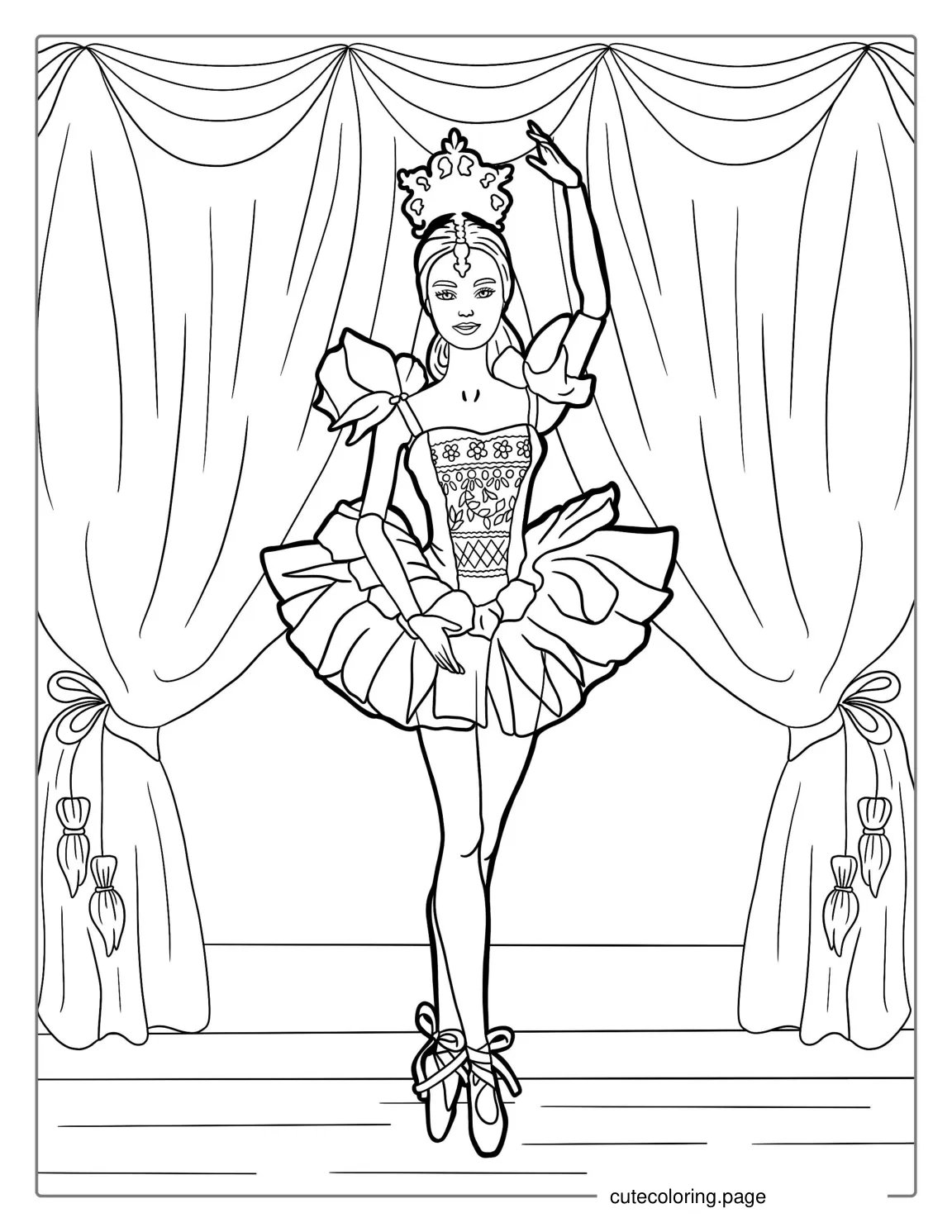 Ballerina Barbie Coloring PAge coloring page