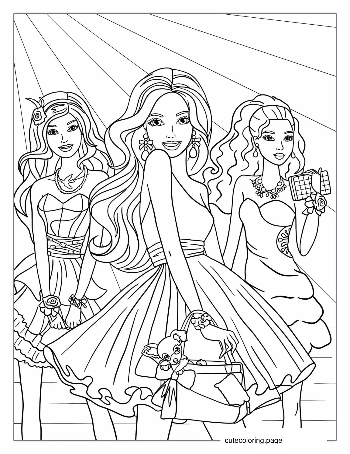 Barbie And Friends Coloring Sheet coloring page