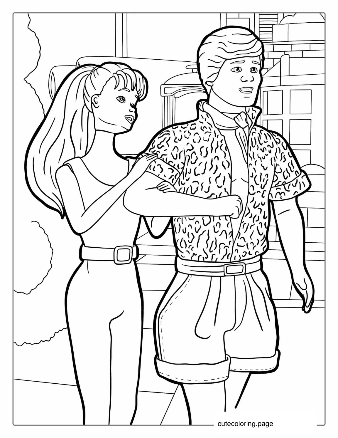 Barbie And Ken From Toy Story To Color coloring page