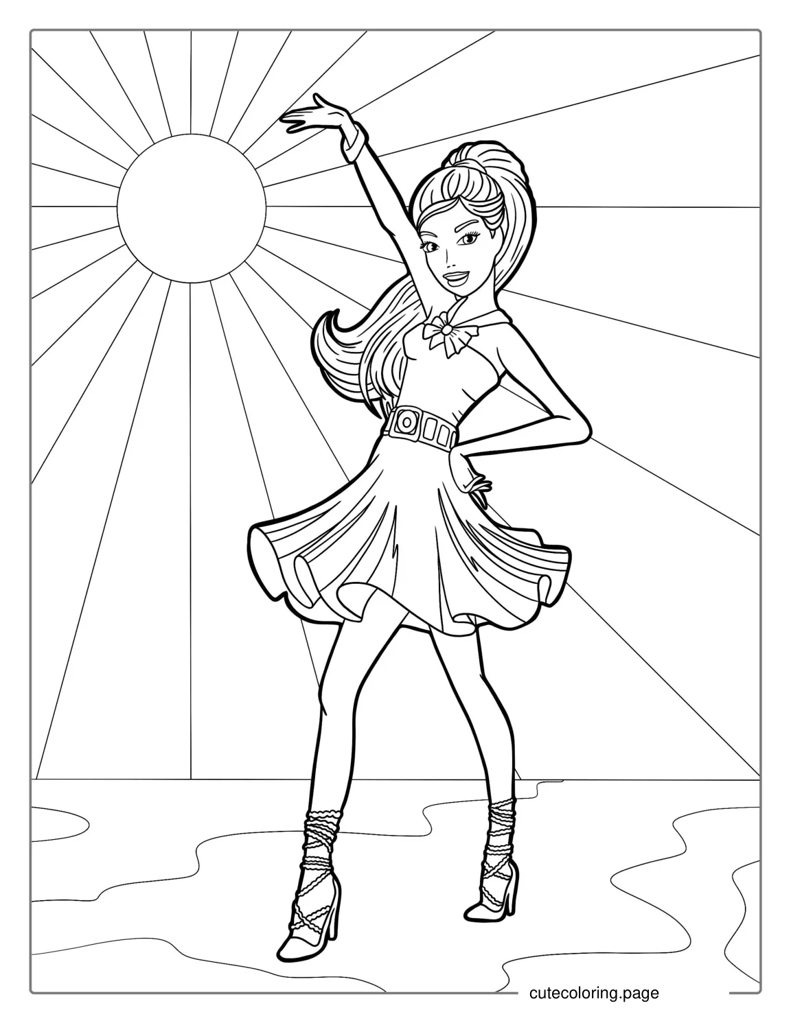 Barbie Dancing Coloring Page coloring page