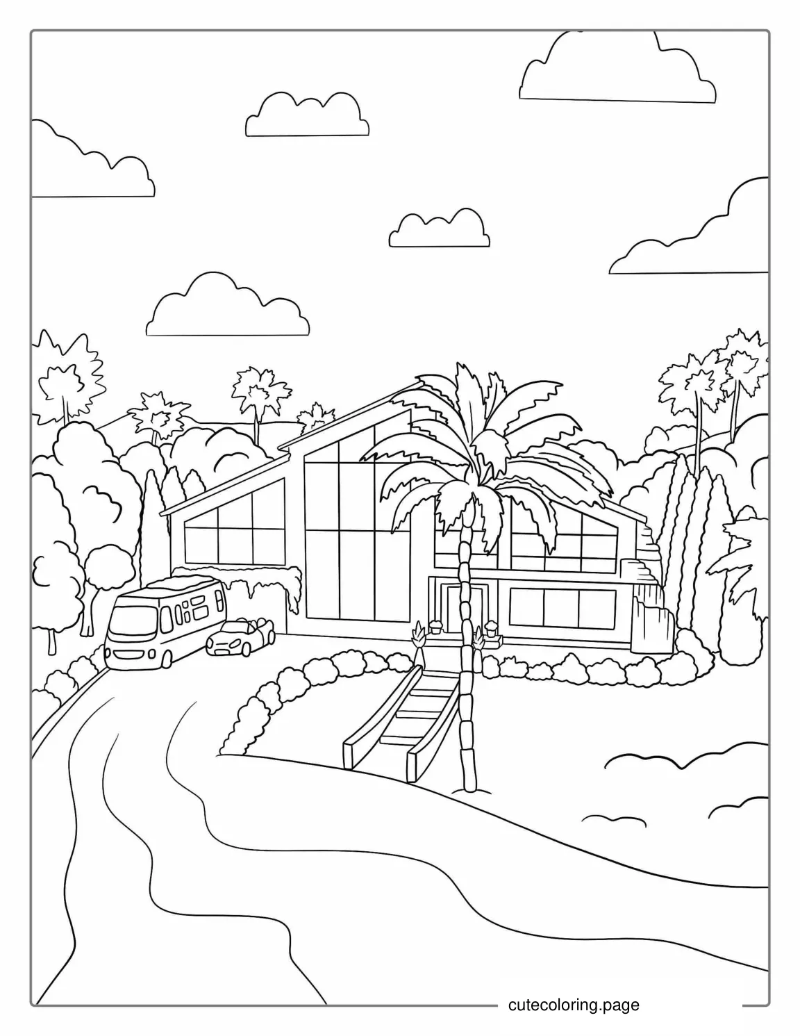 Barbie Dream House Mansion coloring page