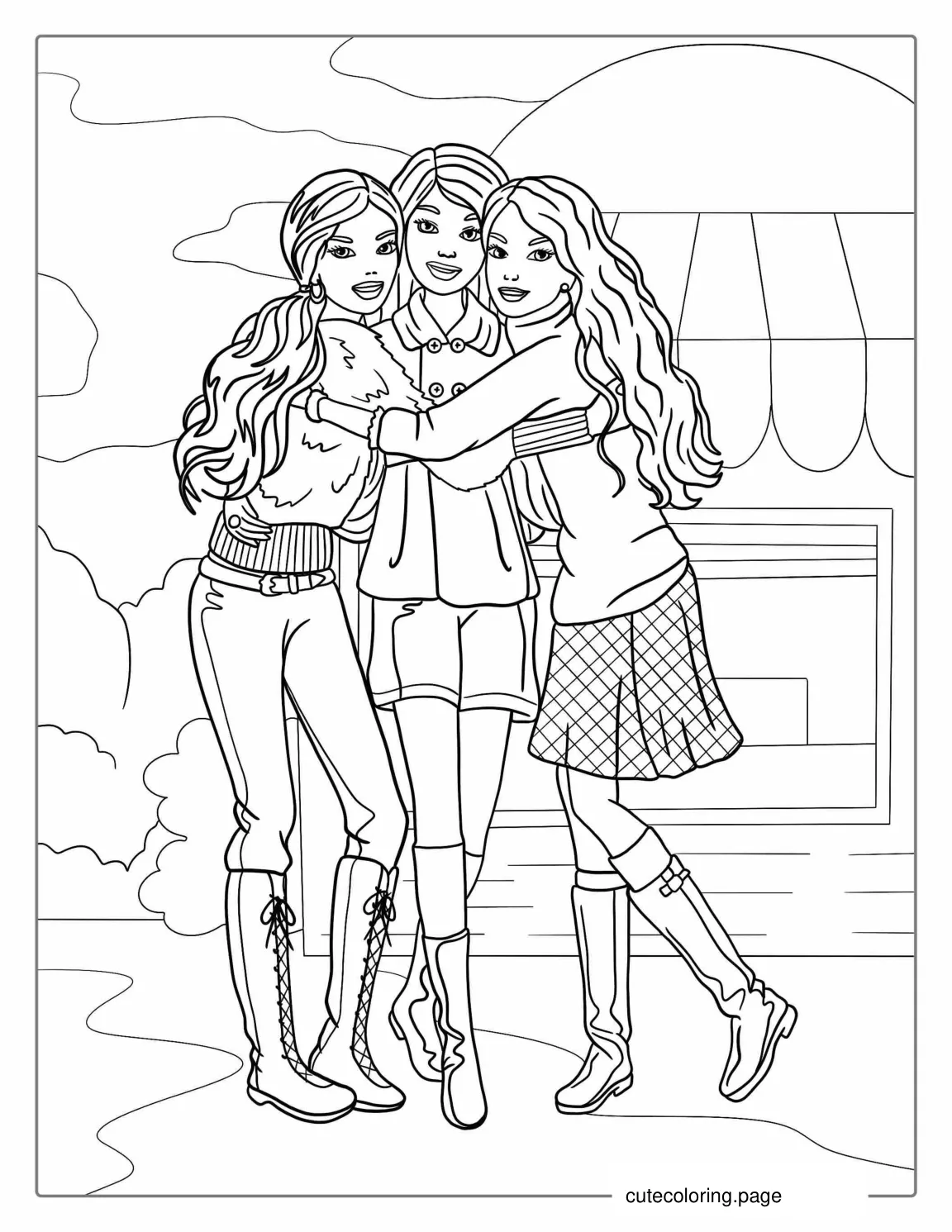 Barbie Friends Forever Coloring Page coloring page