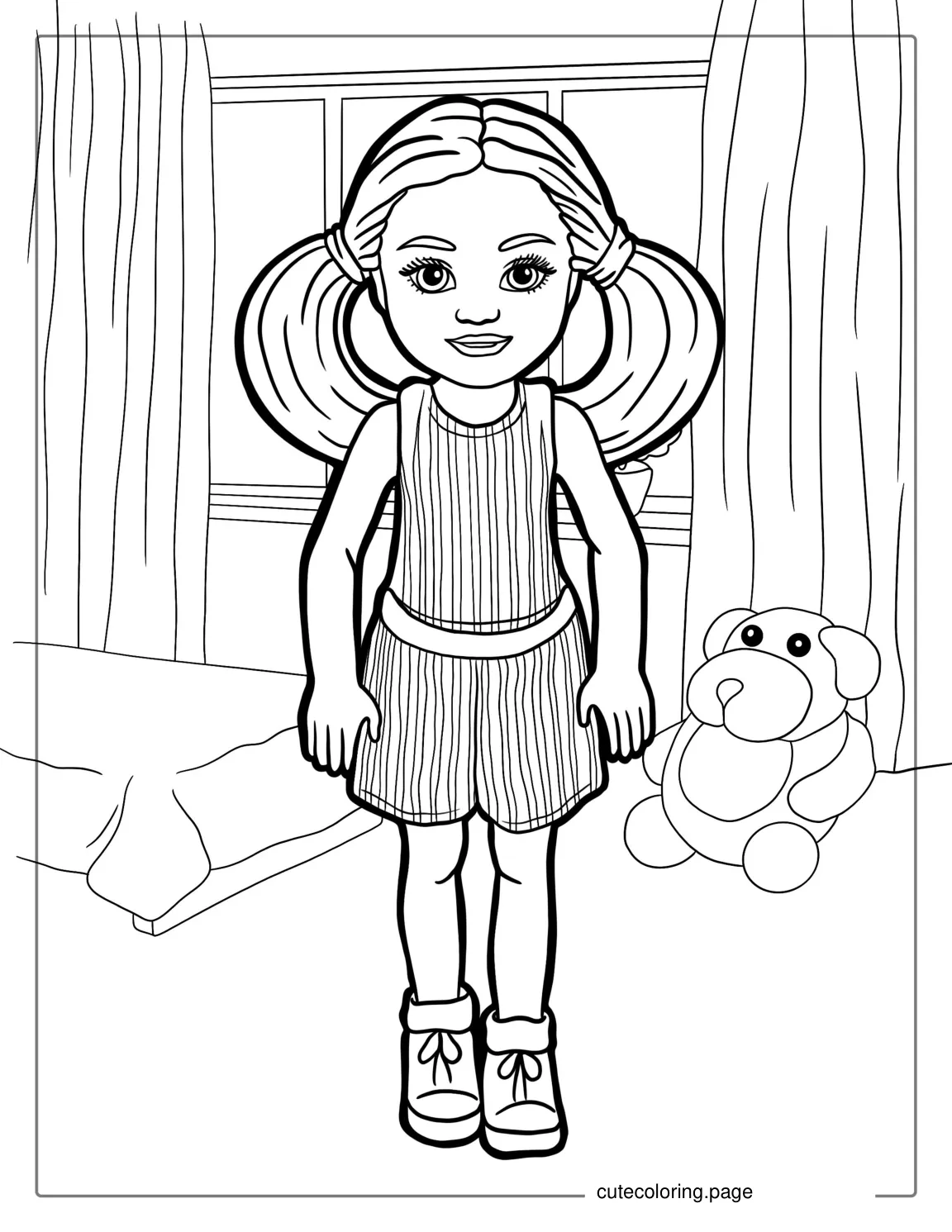 Barbie Kelly Coloring Page For Kids coloring page