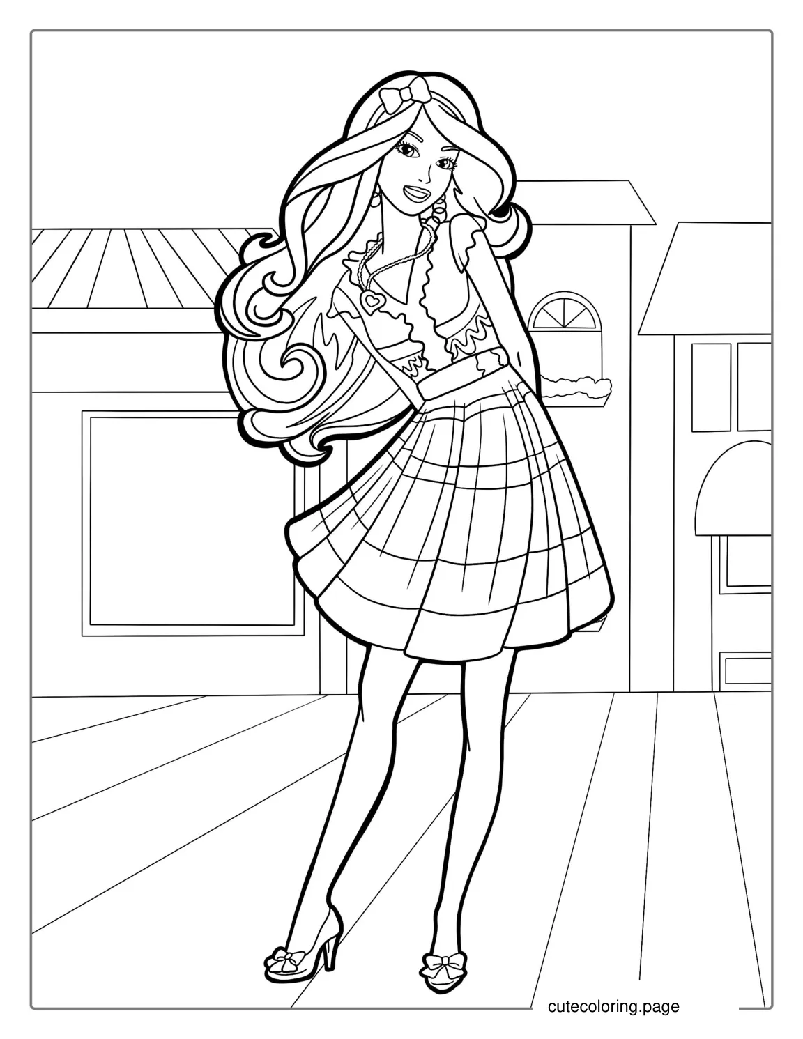 Barbie Out Shopping Coloring Sheet coloring page