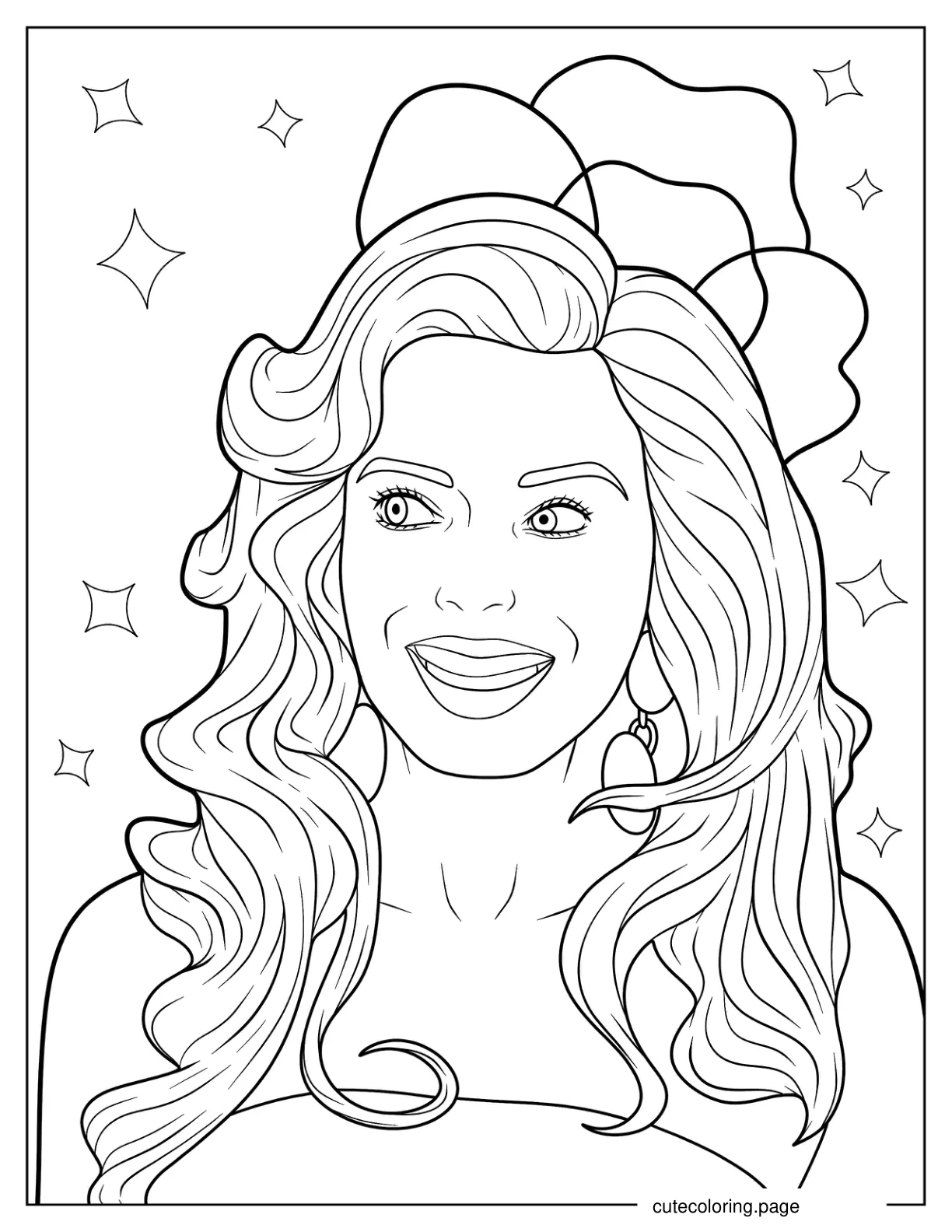 Margot Robbie As Barbie Coloring Pages coloring page