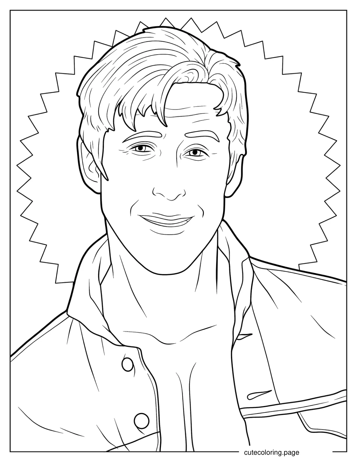 Ryan Gosling As Ken From Barbie Movie Coloring Pages coloring page